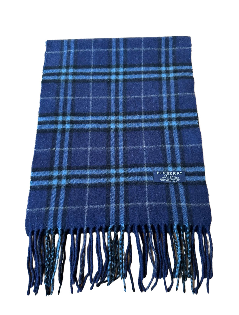 VINTAGE BURBERRY SCARF BLUE