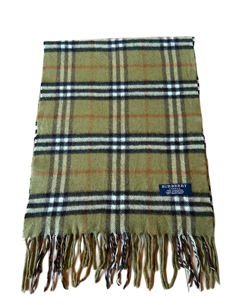 VINTAGE BURBERRY SCARF GREEN