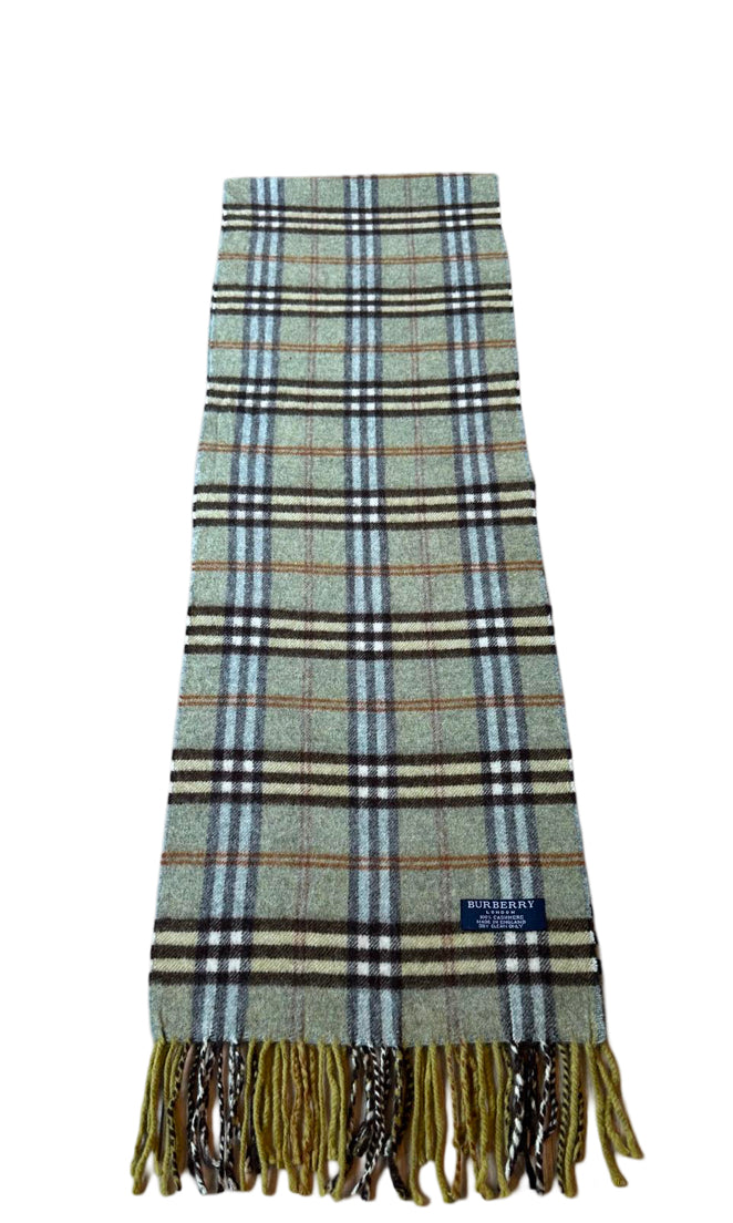 VINTAGE BURBERRY SCARF LIGHT GREEN