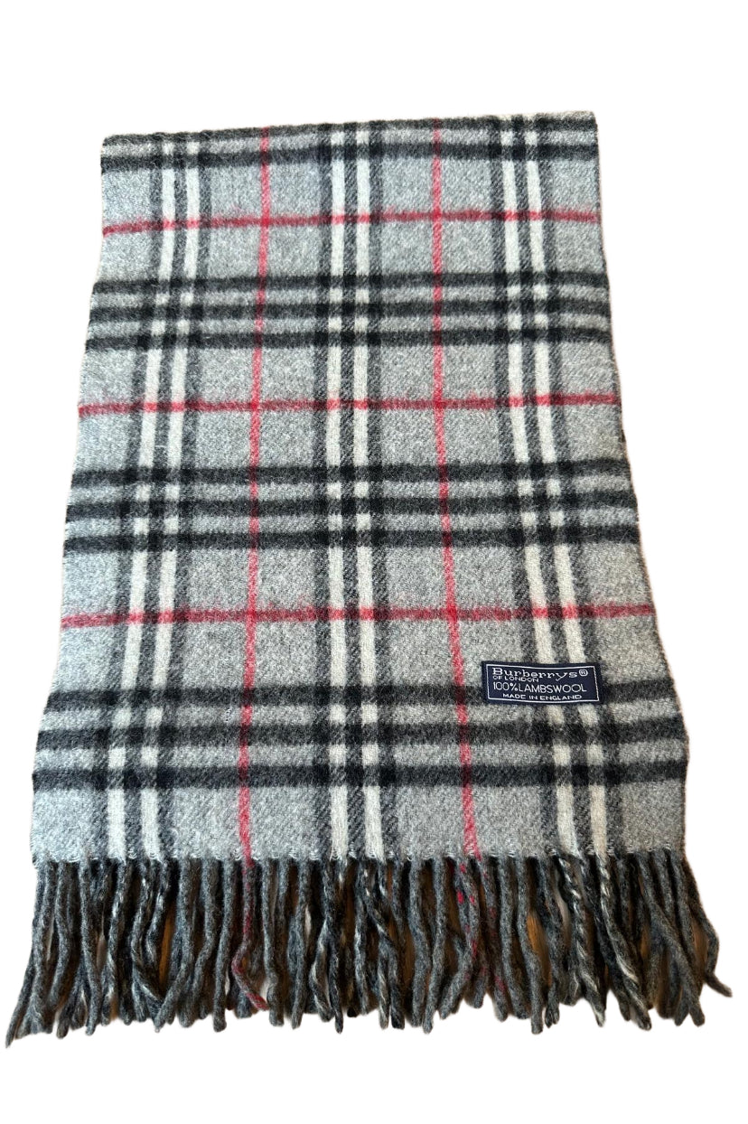 VINTAGE BURBERRY SCARF LIGHT GREY