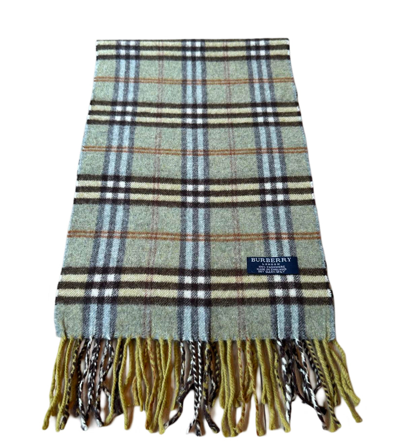 VINTAGE BURBERRY SCARF LIGHT GREEN