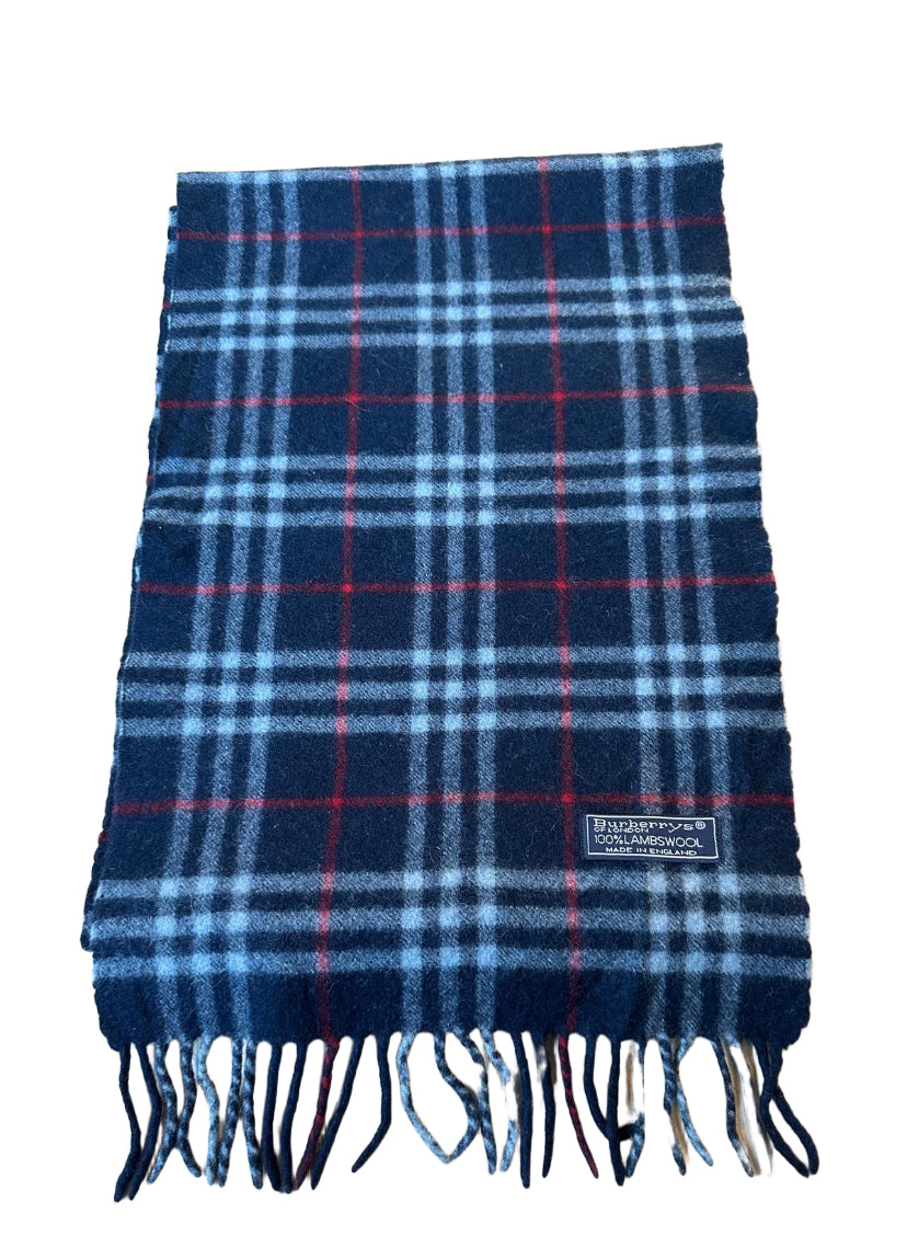 VINTAGE BURBERRY SCARF DARK BLUE