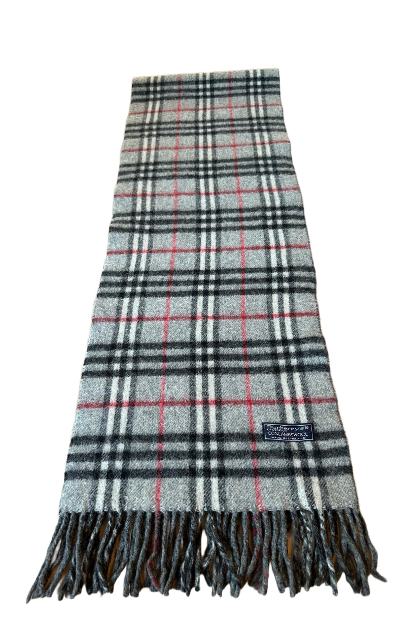VINTAGE BURBERRY SCARF LIGHT GREY